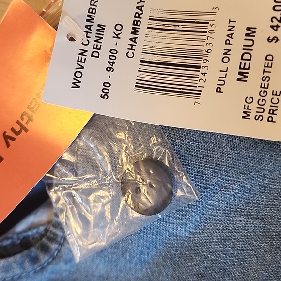 Cathy Daniels Woven Chambray Denim Blue Pull On Wide Leg Jeans Size Medium - Picture 10 of 12